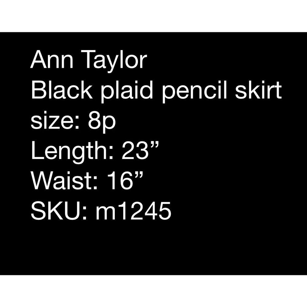 NWT Ann Taylor green/ navy plaid pencil skirt- size 8 - Picture 7 of 7